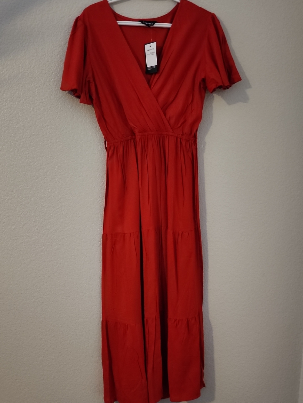 Red Tiered Maxi Dress New Without Price Tag